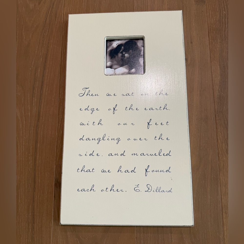 New Sugarboo & Co. Handmade Cream Wood Frame with Elegant Handpainted Quote